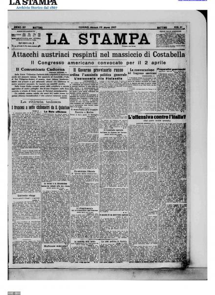 LA PRIMA PAGINA DE LA STAMPA