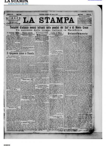 LA PRIMA PAGINA DE LA STAMPA