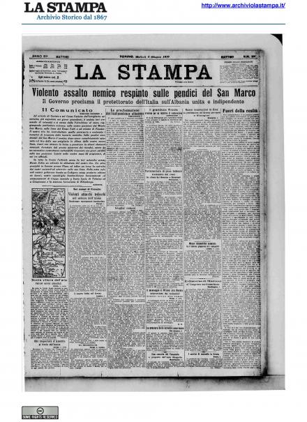 La prima pagina de La Stampa del 5 giugno 1917