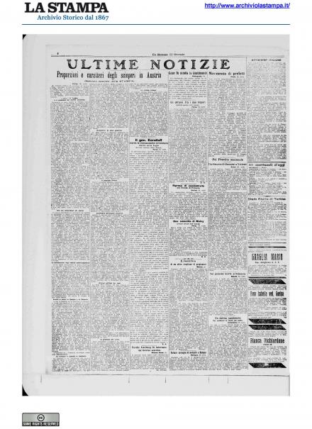 Le ultime notizie de La Stampa del 21 gennaio 1918