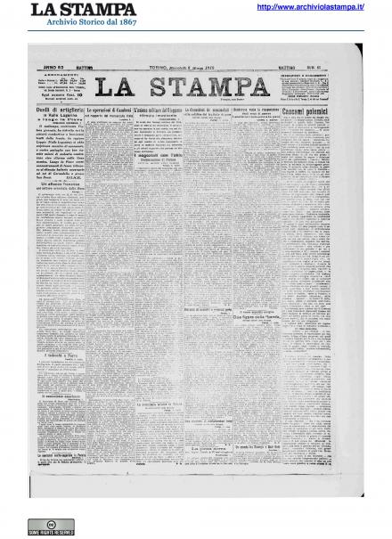 La prima pagina de La Stampa del 6 marzo 1918