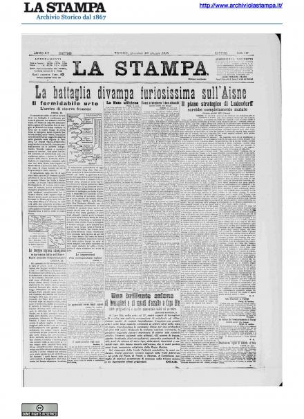 La prima pagina de La Stampa del 29 maggio 1918