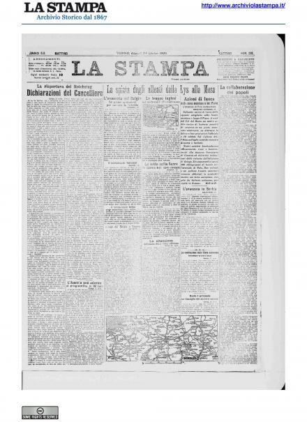 La prima pagina de La Stampa del 24 ottobre 1918
