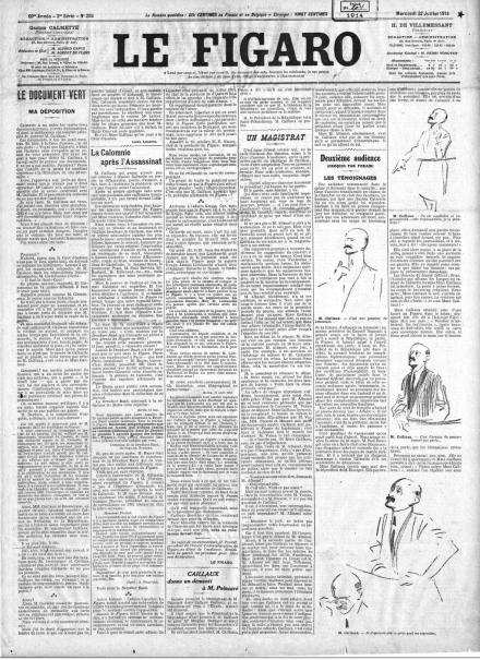 La prima pagina de Le Figaro del 22 luglio 1914